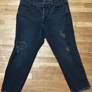Distressed Black Women's Jeans